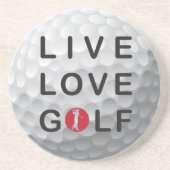 En Grès live love golf dessous de verre de grès. (Devant)