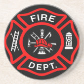 En Grès Logo du service d'incendie Dessous de verre d'insi (Devant)