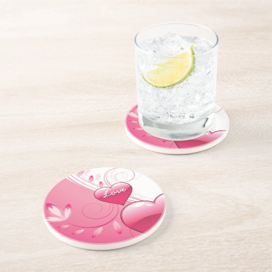 En Grès Love Valentine's Day dessous de verre (Côté)