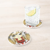 En Grès Luv U 2 pièces Anime Girl Dessous de verre (Côté)