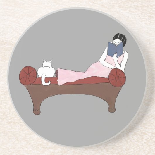 En Grès Madame, un chat et dessous de verre très bons de (Devant)