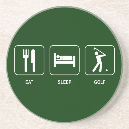 En Grès Mangez les dessous de verre de golf de sommeil (Devant)