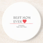 En Grès Meilleur Dessous de verre cardiaque de Maman toujo (Devant)