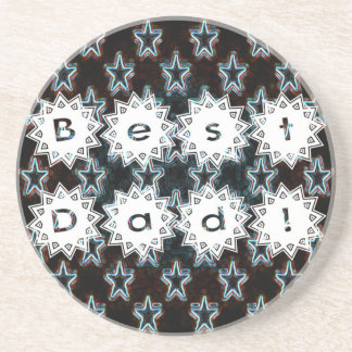 En Grès Meilleur papa avec le Dessous de verre Neon Stars