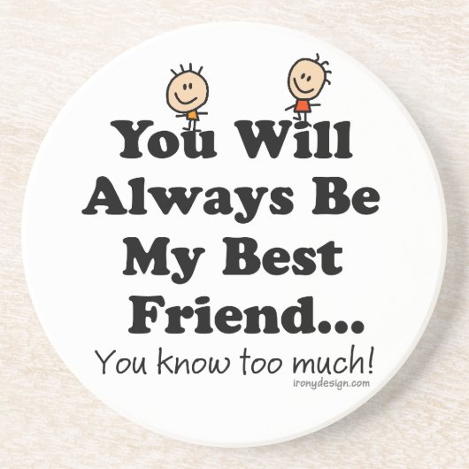 En Grès Mes dessous de verre de meilleur ami (Devant)