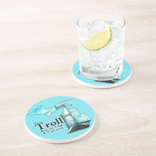 En Grès Michigan Troll Dessous de verre (Côté)