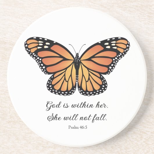 En Grès Monarque papillon Sandstone Dessous de verre chrét (Devant)