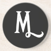 EN GRÈS MONOGRAM STYLISE SCRIPT DESSOUS DE VERRE SANDSTONE (Devant)