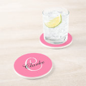 En Grès Monogramme C Mariage Anniversaire Dessous de verre (Côté)