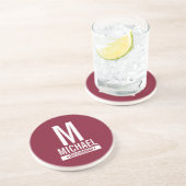 En Grès Monogramme et Dessous de verre de nom du Groomsman (Côté)