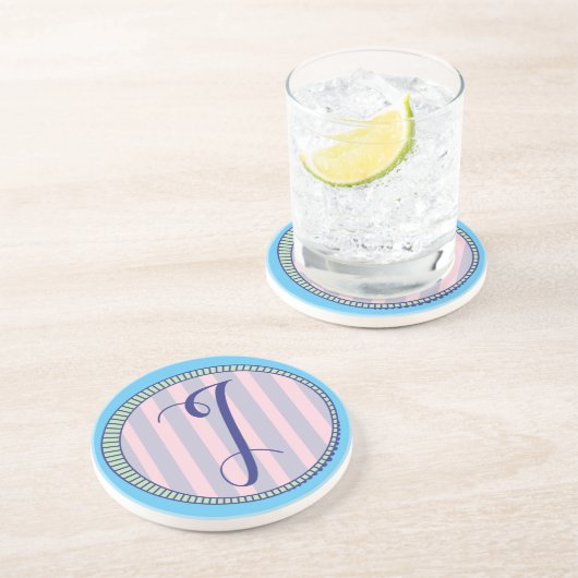 En Grès Monogramme J Dessous de verre Sandstone (Côté)