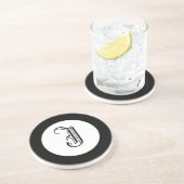 En Grès Monogramme noir et blanc Dessous de verre personna (Côté)