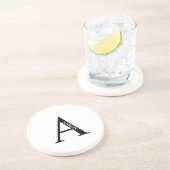 En Grès Monogramme personnalisé et nom Dessous de verre de (Côté)