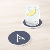En Grès Monogramme personnalisé et nom Dessous de verre de (Côté)