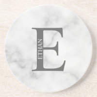 Monogramme personnalisé et nom Dessous de verre de