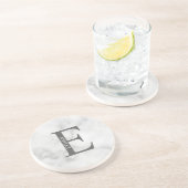 En Grès Monogramme personnalisé et nom Dessous de verre de (Côté)