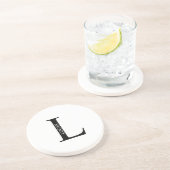 En Grès Monogramme personnalisé et nom Dessous de verre de (Côté)