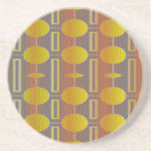 En Grès Motif jaune, dessous de verre potables - baisses (Devant)