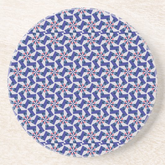 En Grès Motifs géométriques - Dessous de verre à moulinet (Devant)