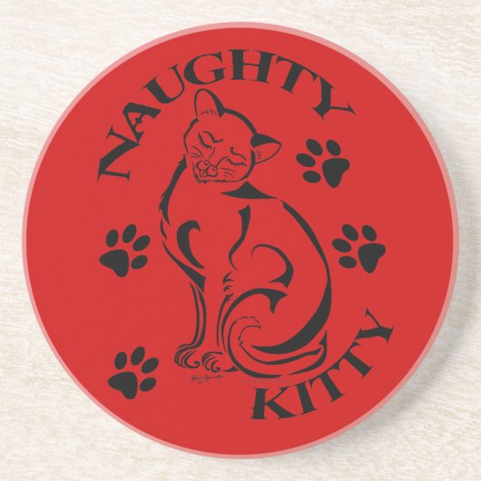 En Grès Naughty Kitty Dessous de verre (Devant)