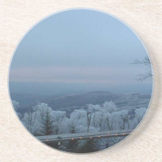 En Grès Neige dans le Dessous de verre Blue Ridge Mountain (Devant)