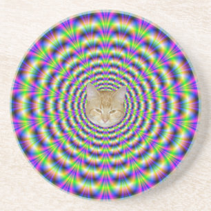 En Grès Neon Pulse Dessous de verre + chat