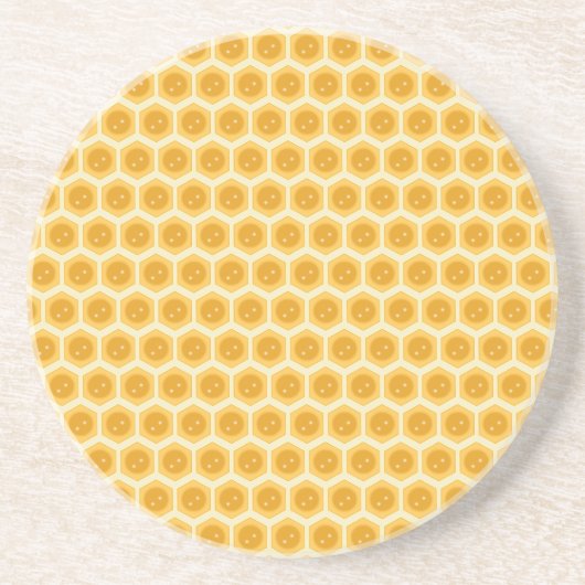 En Grès Nid d'abeille sur dessous de verre jaune (Devant)