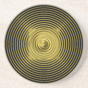 En Grès Or et dessous de verre noirs