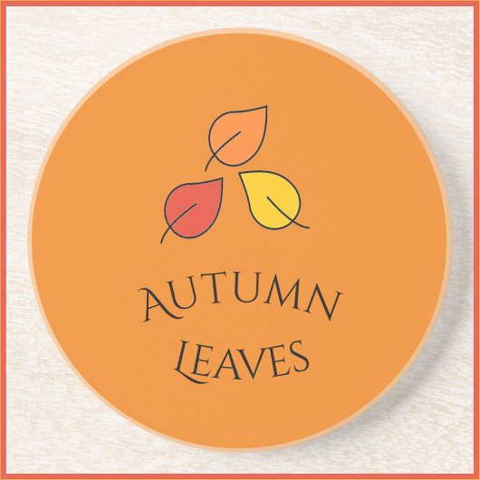 En Grès Orange et or Feuilles d'automne Dessous de verre d