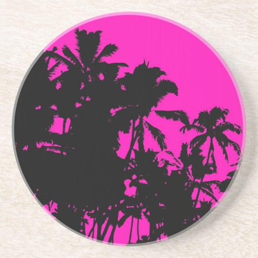 En Grès Palmier rose dessous de verre Hawaii (Devant)