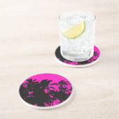 En Grès Palmier rose dessous de verre Hawaii (Côté)