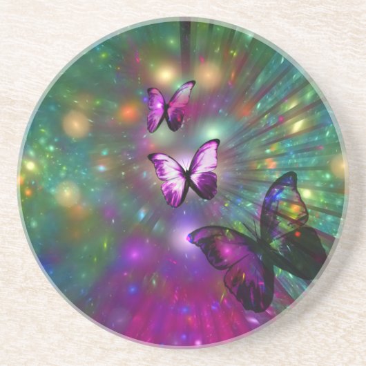 En Grès Papillons pour toujours Dessous de verre (Devant)