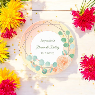 En Grès Peach Bridal Brunch Floral Dessous de verre de grè