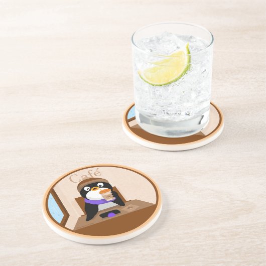 En Grès Penguin Café Dessous de verre Sandstone (Côté)