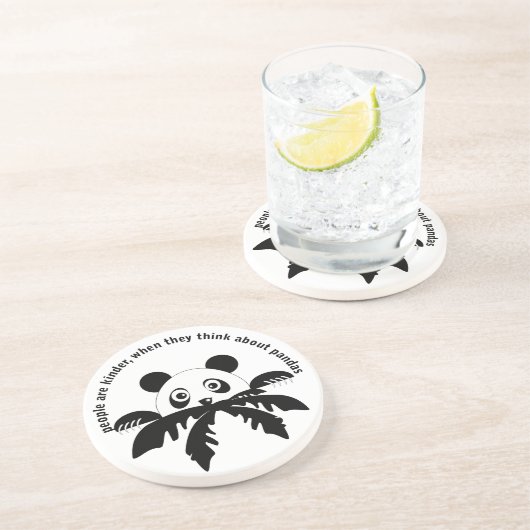 En Grès Pensez aux dessous de verre de pandas (Côté)