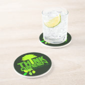 En Grès Pensez dessous de verre vert (Côté)