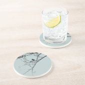 En Grès Petit Dessous de verre d'oiseaux noirs (Côté)