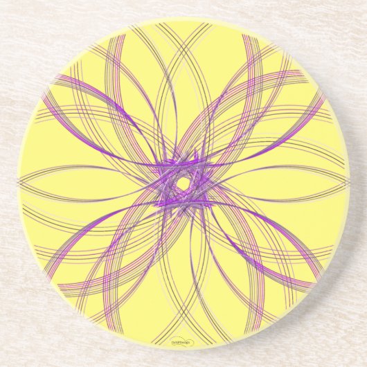 En Grès Pièce Dessous de verre pivotante3 Purp/Jaune (Devant)