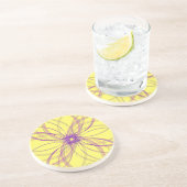 En Grès Pièce Dessous de verre pivotante3 Purp/Jaune (Côté)