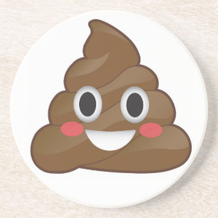 En Grès Pile des dessous de verre heureux d'Emoji de