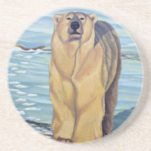En Grès Polar Ours Art Dessous de verre Faune Art Ours Des