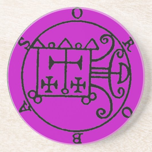 En Grès Pourpre de dessous de verre d'Orobas Sigil (Devant)