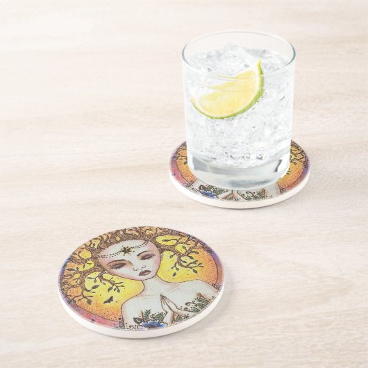 En Grès Prier Dessous de verre fille (Côté)