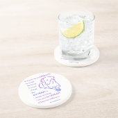 En Grès Prière de sérénité avec Dessous de verre de chien (Côté)