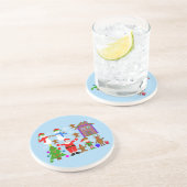 En Grès Rassemblement de Noël #2 Dessous de verre (Côté)