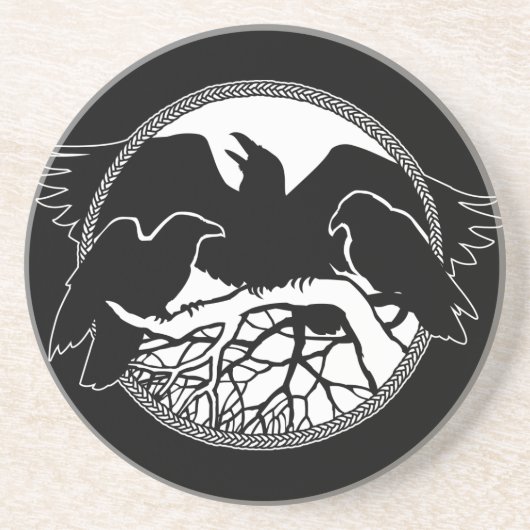 En Grès Raven Dessous de verre Corbeau Cadeau Corbeau & Cr (Devant)