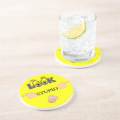 En Grès Regardez Dessous de verre stupide (Côté)