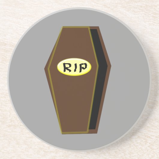 En Grès RIP Halloween Cafin de Doom Dessous de verre (Devant)