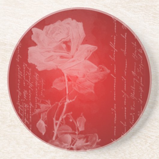 En Grès Rose sur le Dessous de verre Red Valentine (Devant)