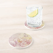 En Grès Roses roses et papillons Dessous de verre (Côté)